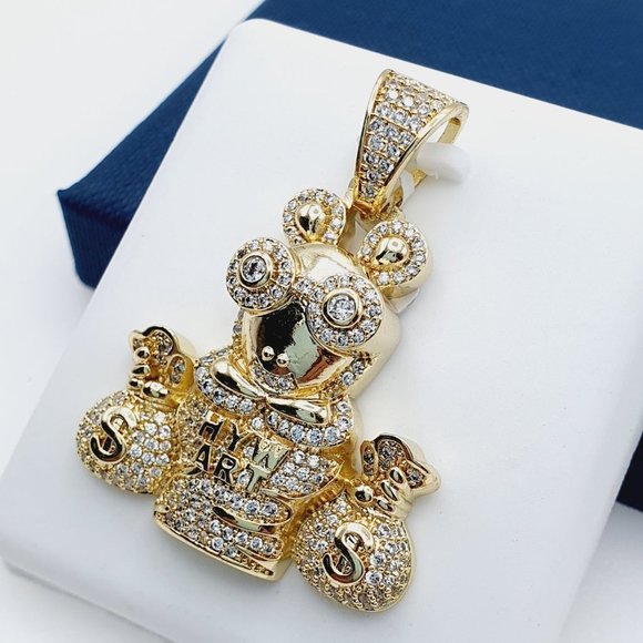 "14K Gold Plated Cubic Zircon Pendant, INUS1BR224 - Picture 2 of 9